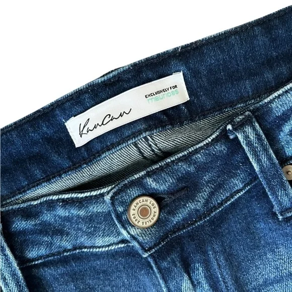 KanCan High Rise Distressed Wide Leg/Flare Jeans - Picture 5 of 7